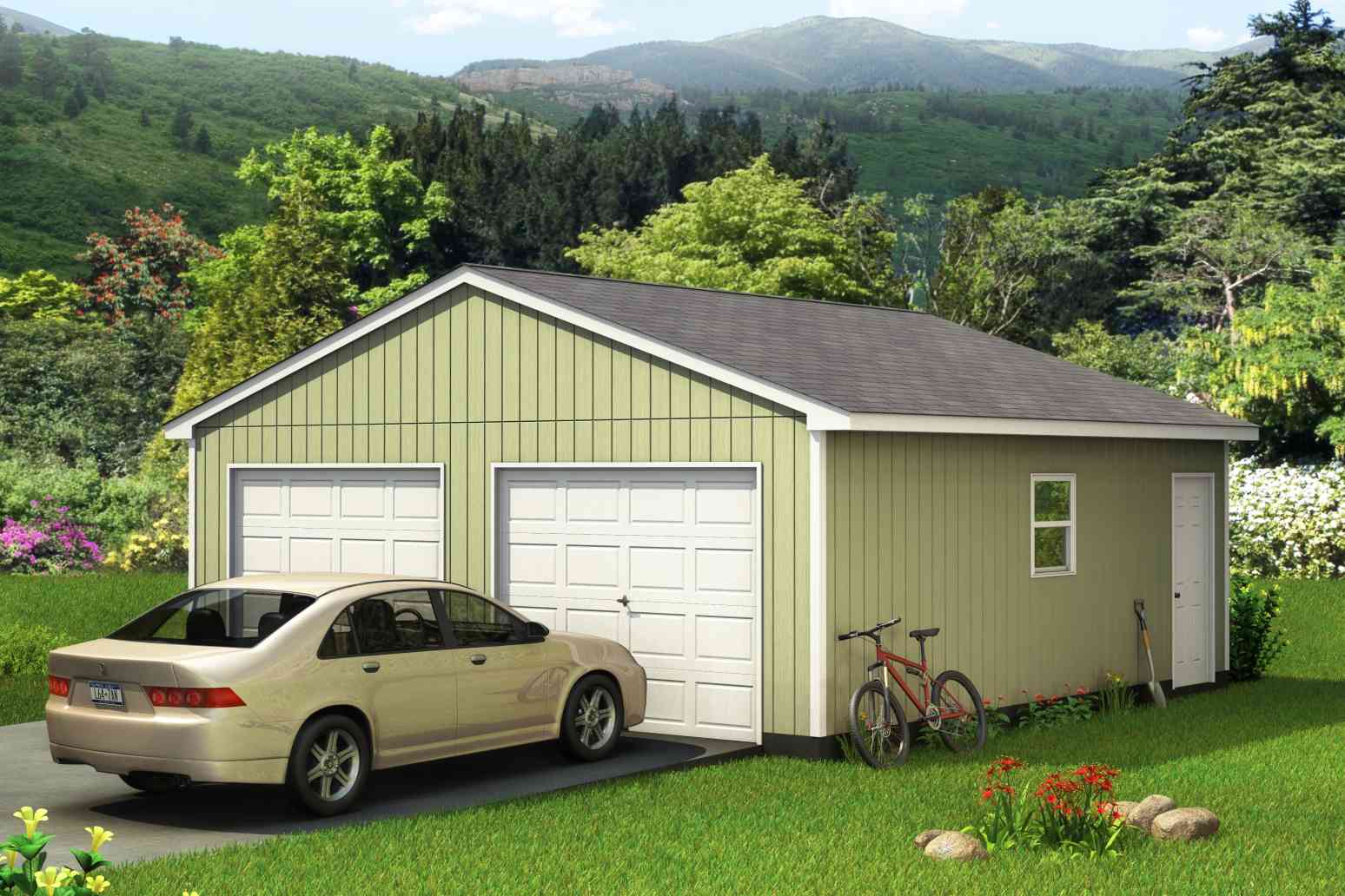 Two Car Garage With Studio Car Two Garage Diy Kits Garages Organizing ...