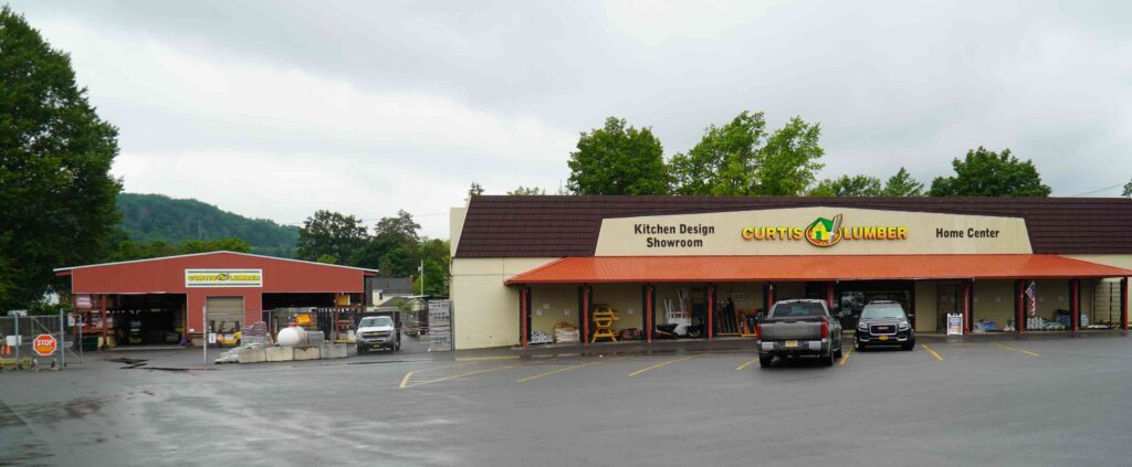 Storefront of Curtis Lumber in Hamilton, New York