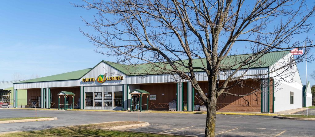 Storefront of Curtis Lumber in Plattsburgh, New York