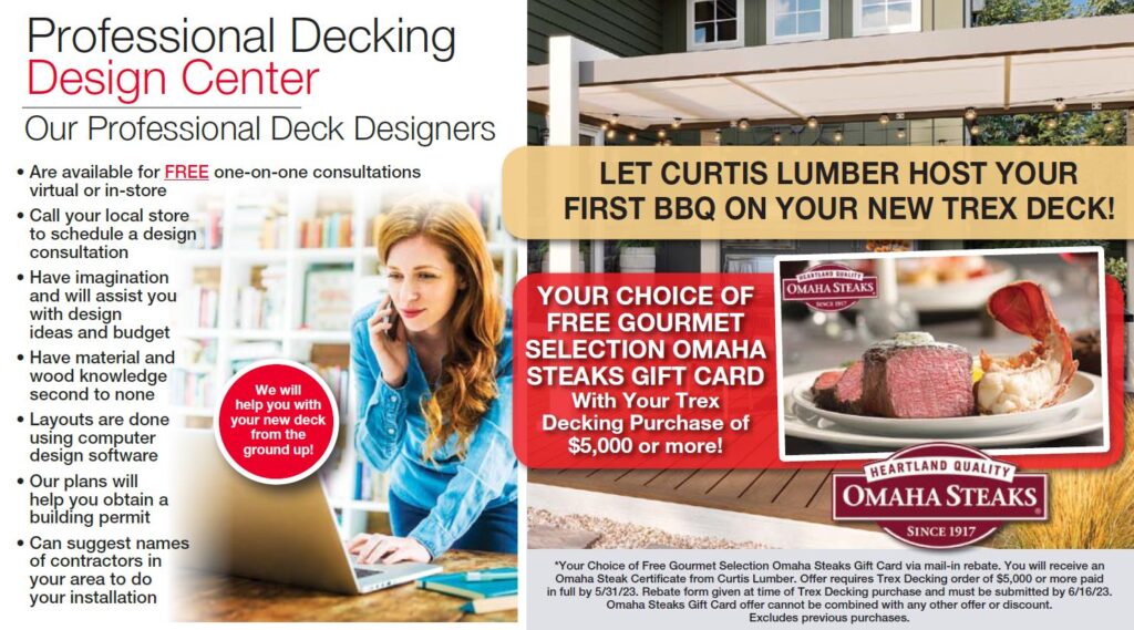 Curtis Lumber Trex Omaha Steaks Offer 2023 Details