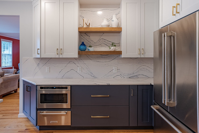 Cambria quartz backsplash wall