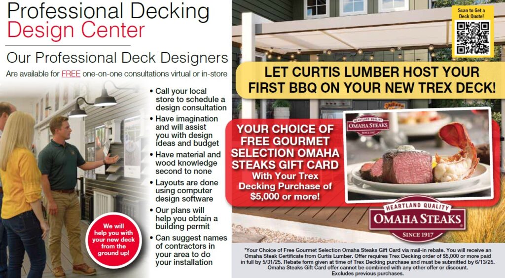 Curtis Lumber Trex Omaha Steaks Offer 2025 Details