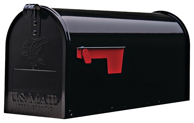 Gibraltar Elite Series Black Galvanized Steel Post Mount Mailbox