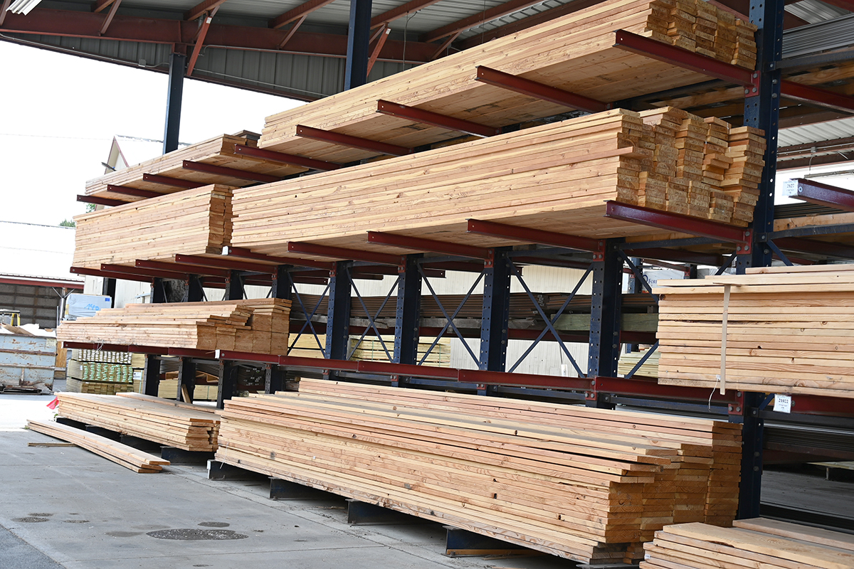 Treated Lumber in our Lumber Yard at Curtis Lumber